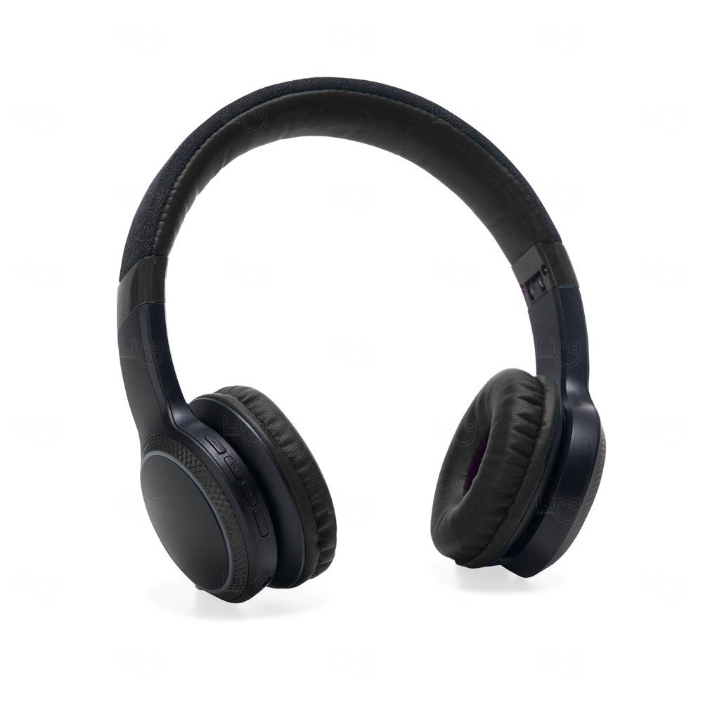 Fone de Ouvido Bluetooth Personalizado com LED RGB Preto