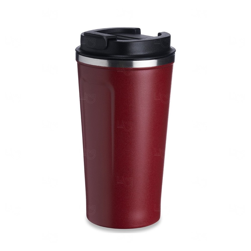 Copo Térmico Inox 500ml Personalizado Vermelho