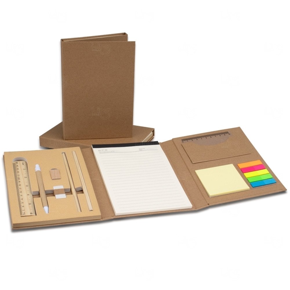Kit Ecológico para Anotações Completo Personalizado - 21x15,2 cm 