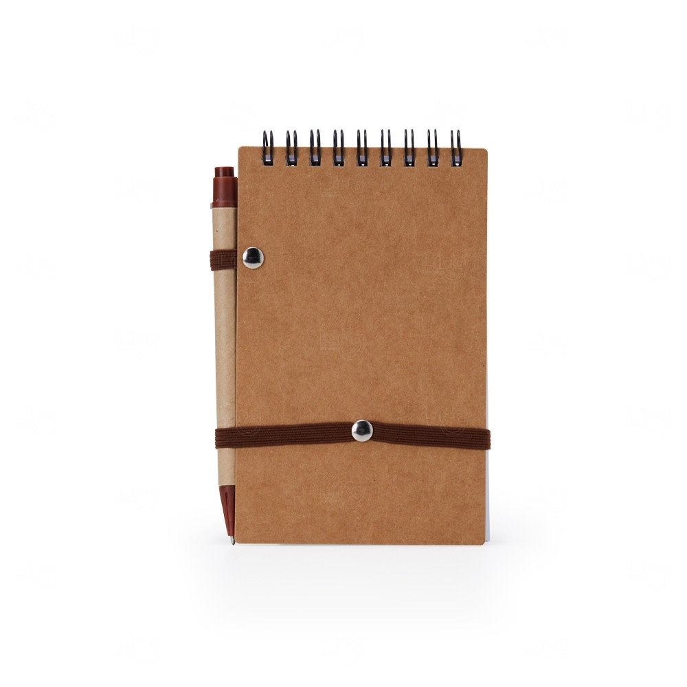 Bloco Ecológico Kraft com Caneta Personalizado  - 14,9 x 9 cm 
