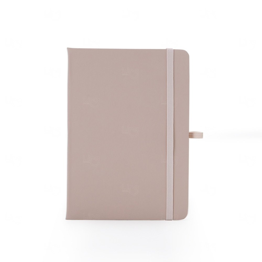 Moleskine Emborrachado Personalizado - 17,7 x 12,5 cm Bege