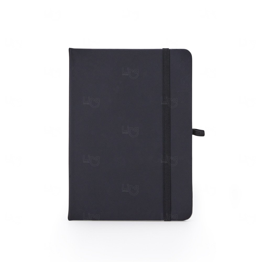 Moleskine Emborrachado Personalizado - 17,7 x 12,5 cm Preto