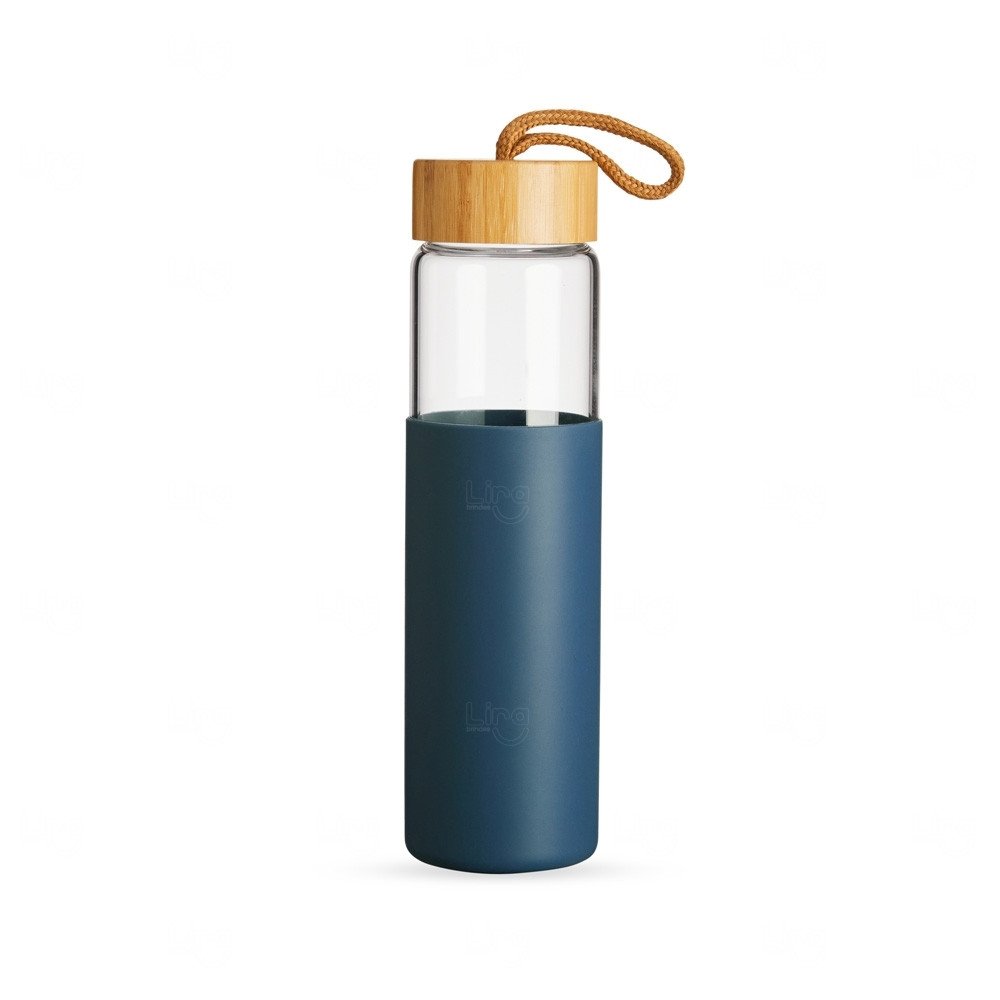 Garrafa de Vidro Personalizada - 750ml Azul Escuro