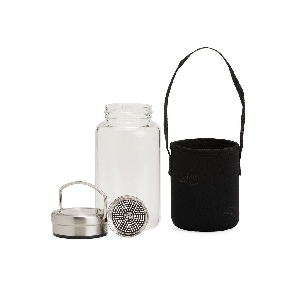 Garrafa de Vidro com Peneira Infusora  Personalizada - 600ml 