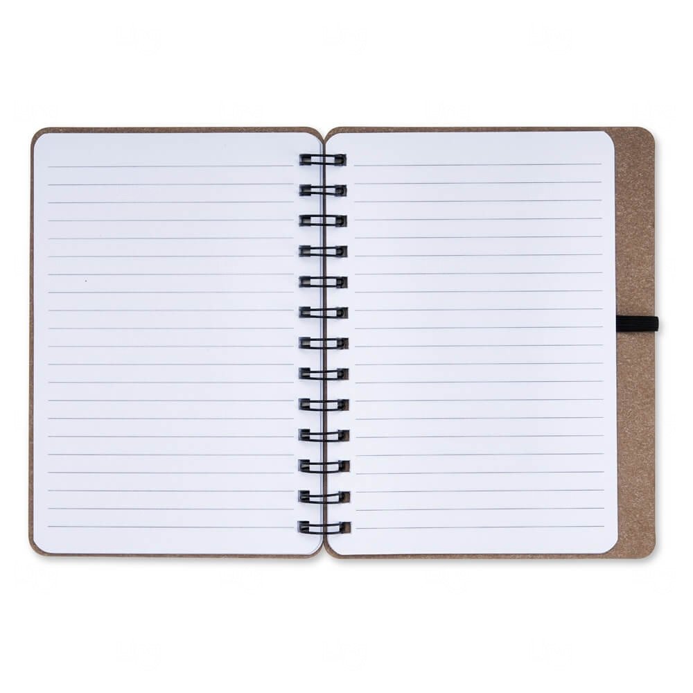 Caderneta B6 Kraft com Wire-o Personalizada - 17,5 x 13,5 cm 