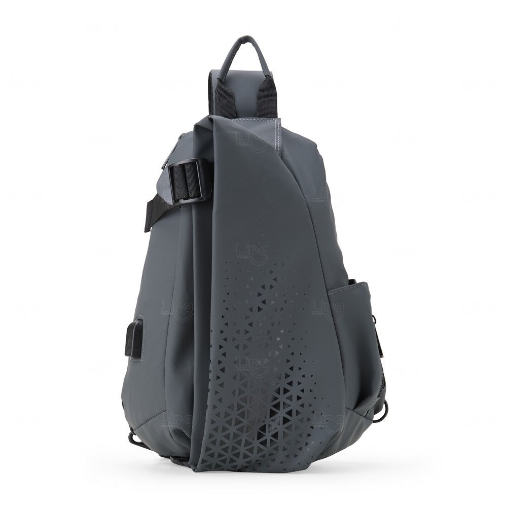 Mochila de Ombro Esportiva 16L Personalizada Cinza