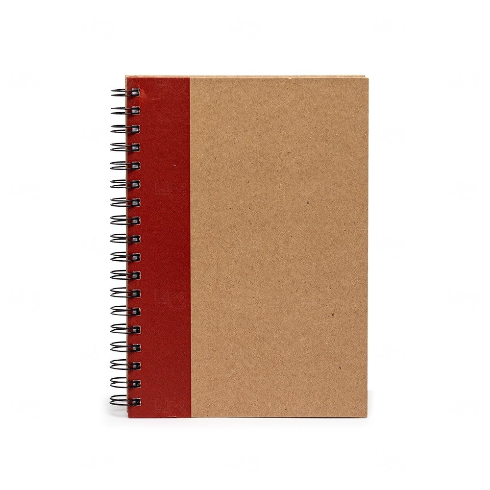 Caderno Kraft Personalizado - 23,7 x 17,9 cm Vermelho