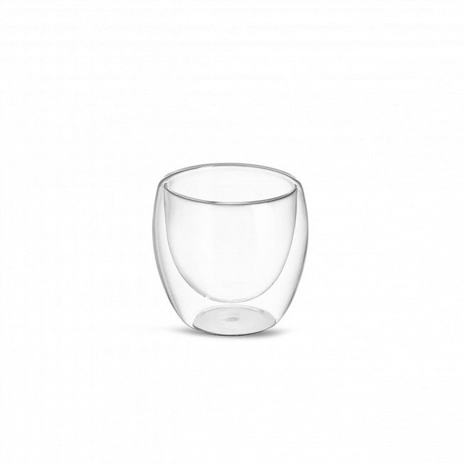 Copo de Vidro Duplo para Café Personalizado - 160ml Branco
