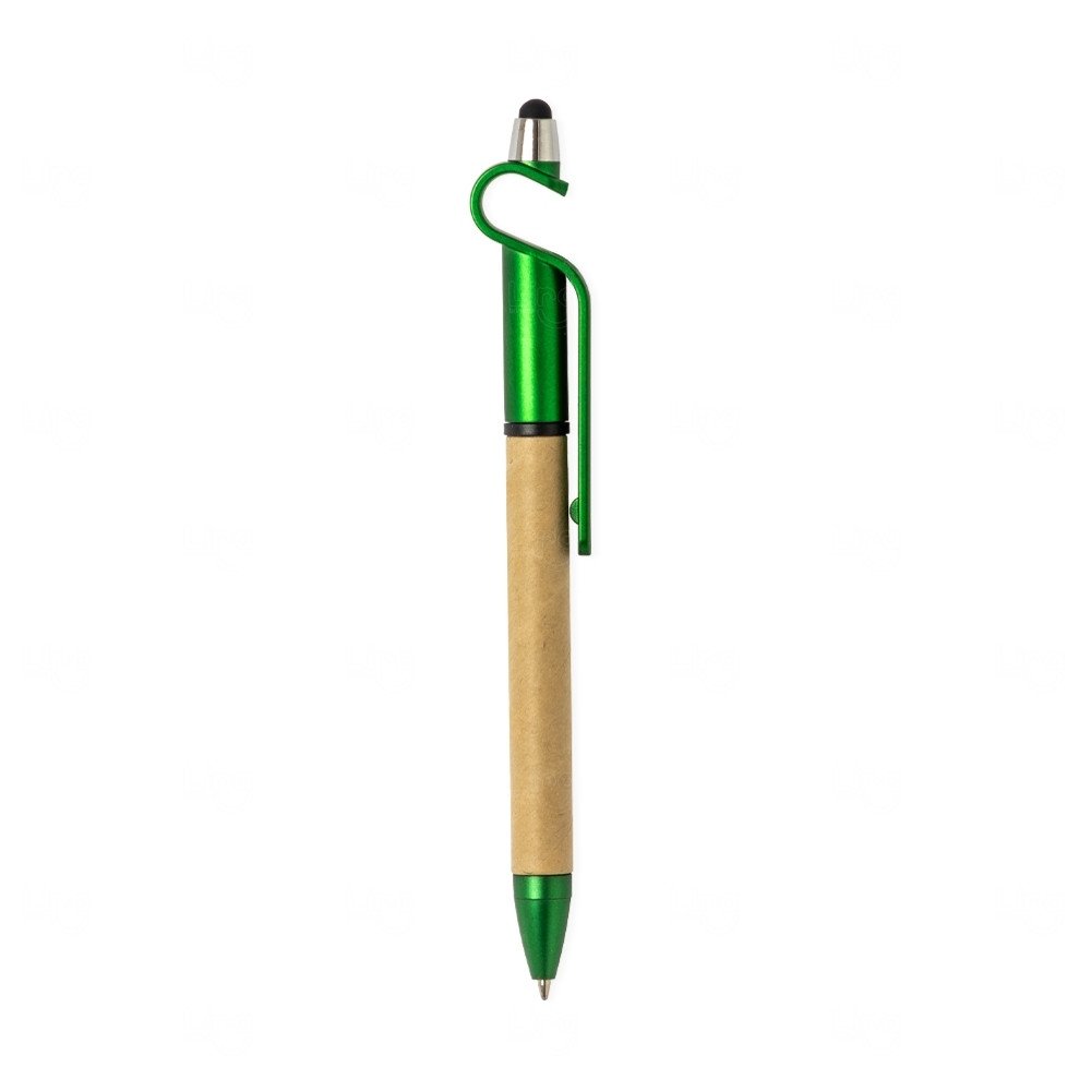 Caneta Ecológica Touch com Suporte Personalizada Verde