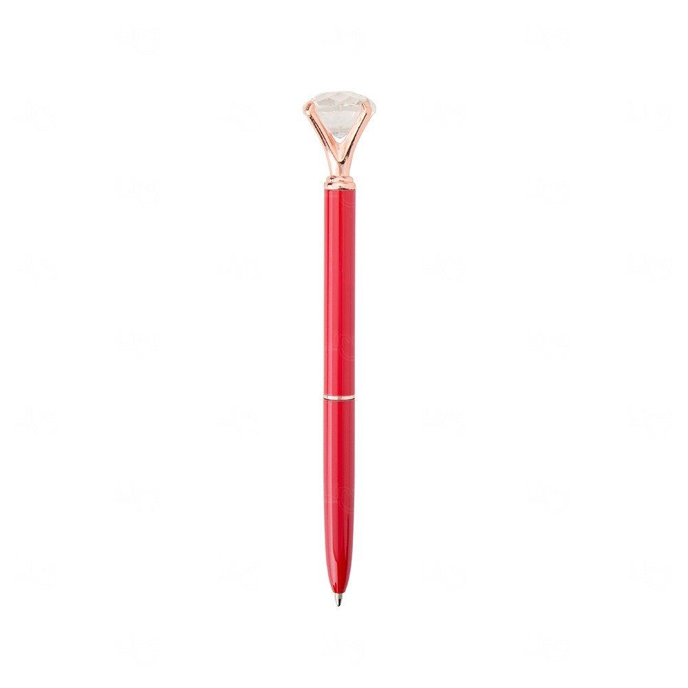 Caneta com Diamante Cristal Personalizada Vermelho