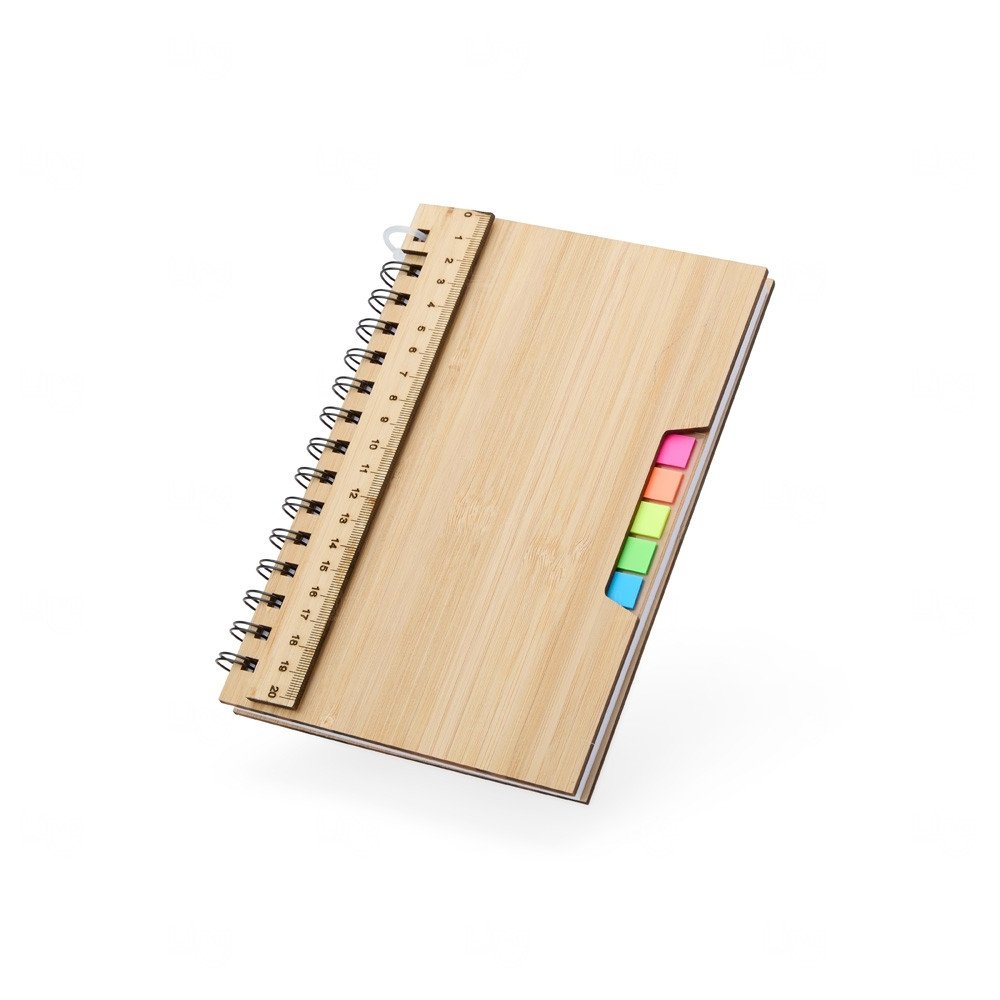 Caderno de Bambu com Régua Personalizado - 21x15cm 