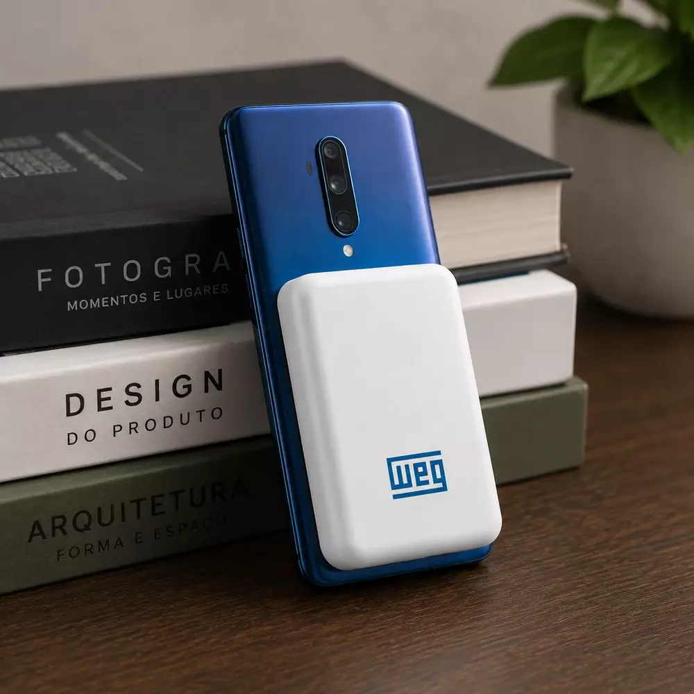 Bateria portátil em ABS 100% reciclado Personalizada - 10.000 mAh 