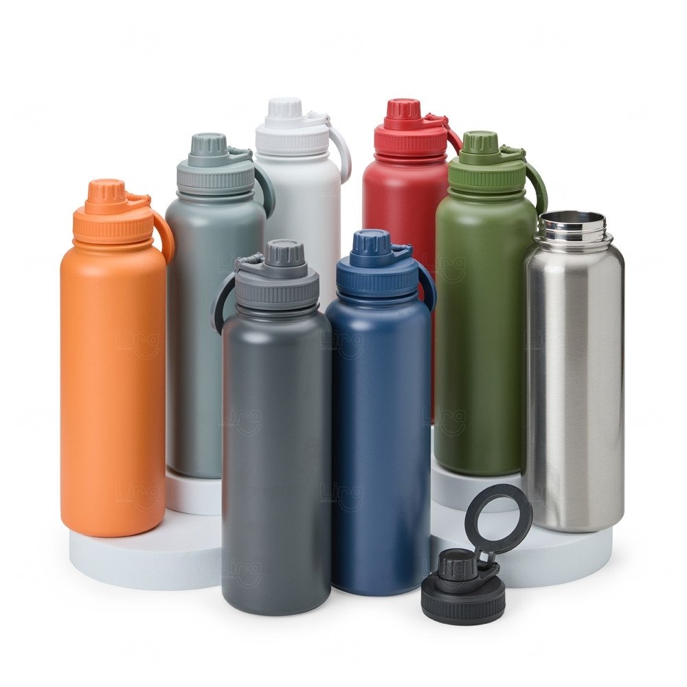 Garrafa Térmica Inox c/ Suporte para Celular Personalizada - 1,2L 