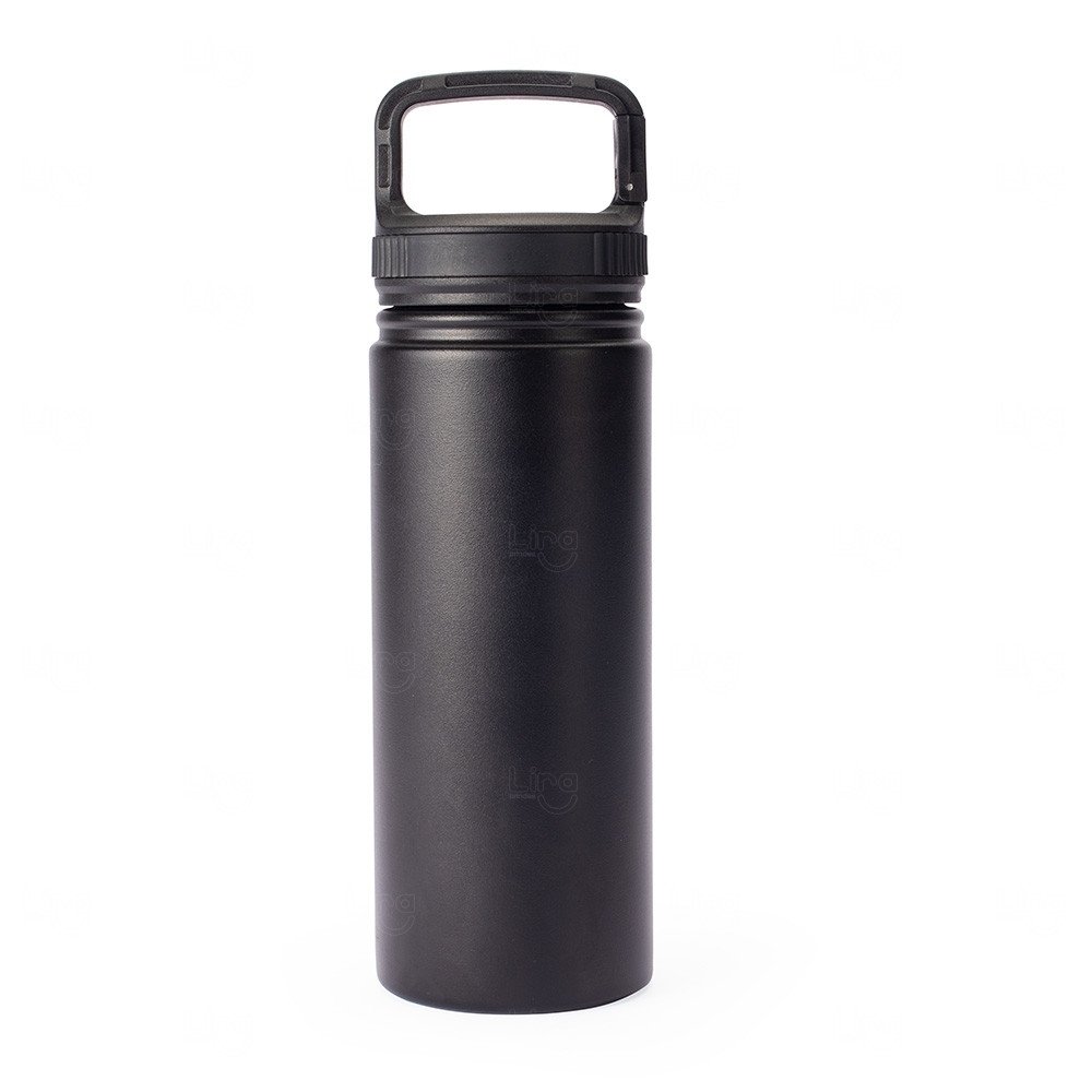 Garrafa Térmica Personalizada com Alça de Presilha - 500ml Preto